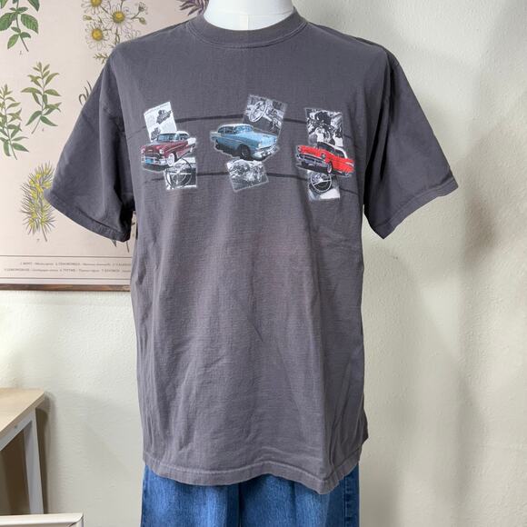 Vintage 90s GM Classic Cars Gray Short Sleeve T-Shirt Retro Casual XL - Picture 1 of 6